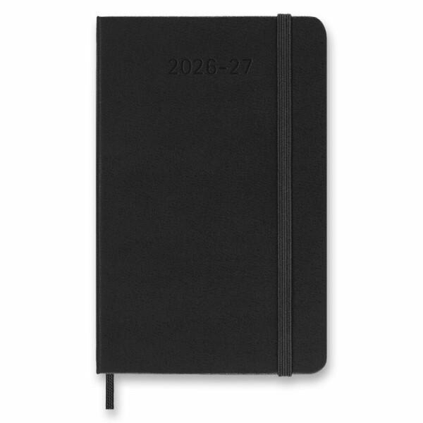 18-mesačný diár Moleskine 2026-27 - tvrdé desky - S, týždňový, horizontálny, čierny