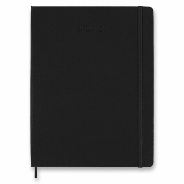 18-mesačný diár Moleskine 2026-27 - tvrdé dosky - XL, týždenný, čierny