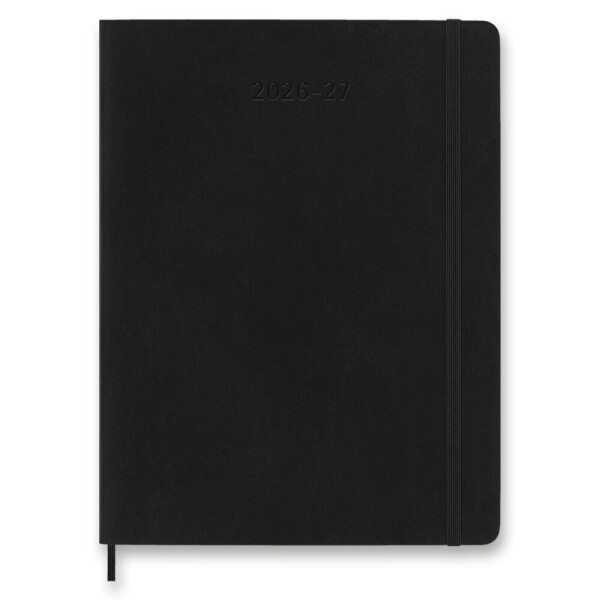18-mesačný diár Moleskine 2026-27 - mäkké dosky, XL, týždenný - čierny
