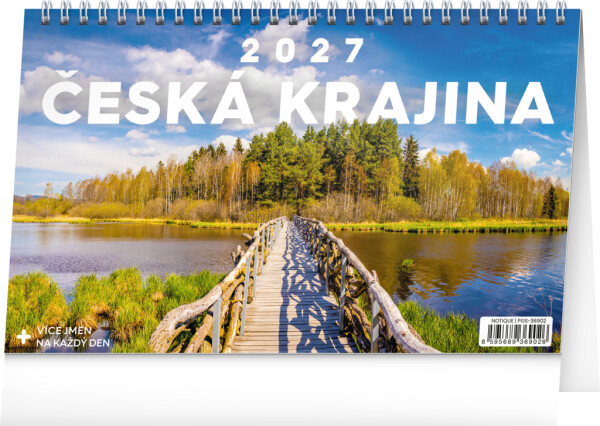 NOTIQUE Stolový kalendár Česká krajina CZ 2027, 23,1 x 14,5 cm