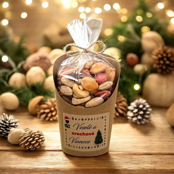 Slaný MIX VIANOČNÝ v celofáne a tégliku 180 g – VESELÉ VIANOCE