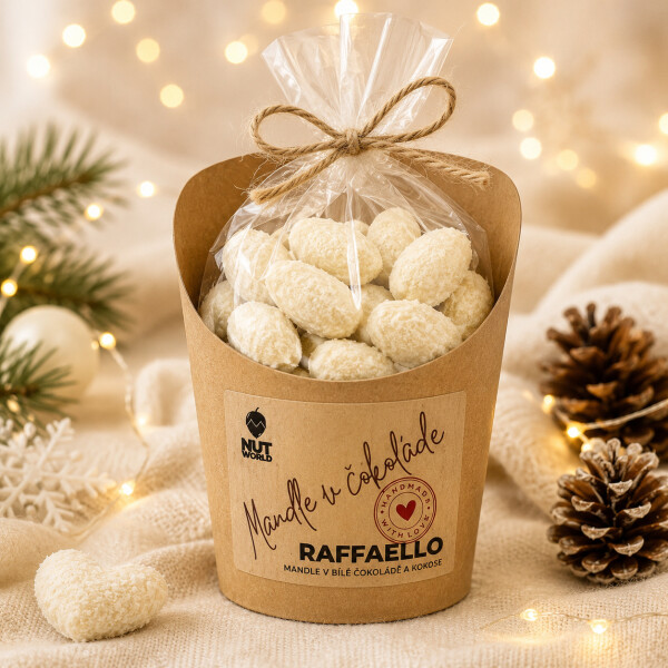 Mandle "RAFFAELLO" v celofáne a tégliku 180 g