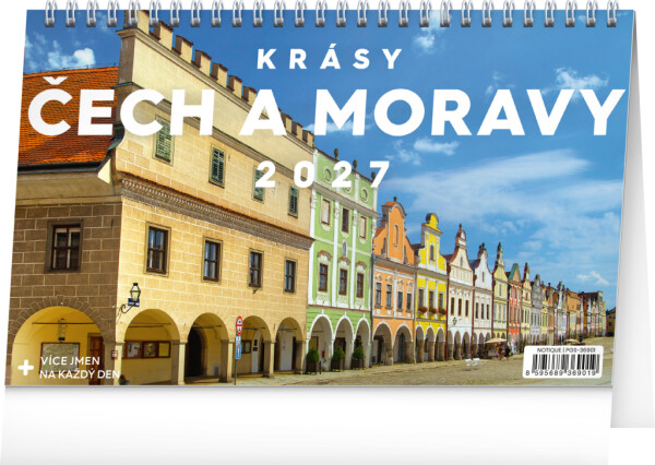 NOTIQUE Stolový kalendár Krásy Čech a Moravy CZ 2027, 23,1 x 14,5 cm