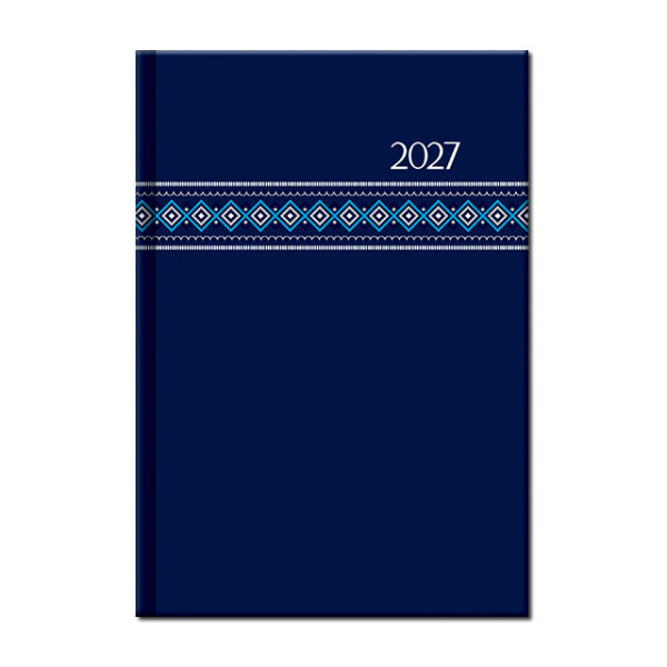Týždenný diár A5 FOLK modrý 2027