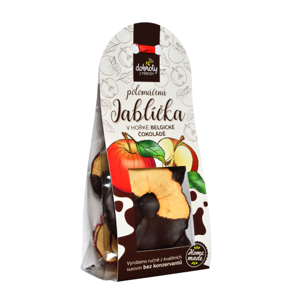 Jabĺčka máčané v čokoláde