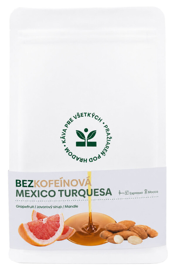Zrnková káva – Mexico Turquesa (bezkofeínová) 200 g