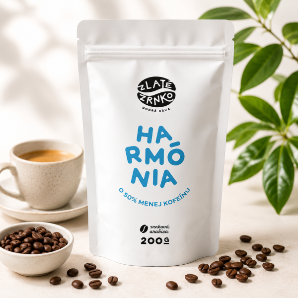 Zrnková káva Harmónia (o 50% menej kofeínu)