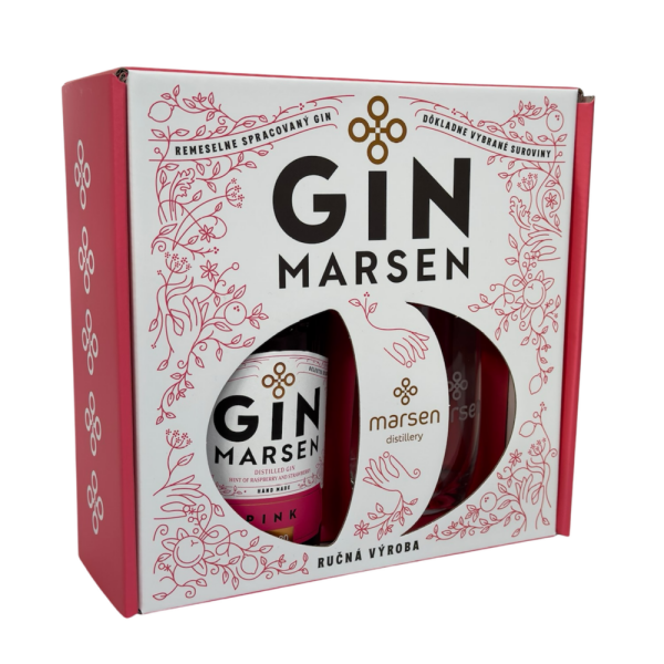 Darčekové balenie Gin Marsen Pink 42% + pohár