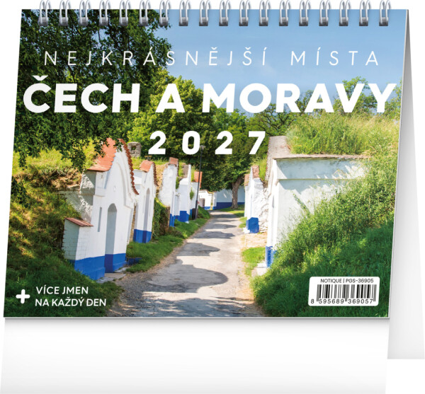 NOTIQUE Stolový kalendár Najkrajšie miesta Čiech a Moravy CZ 2027, 16,5 x 13 cm