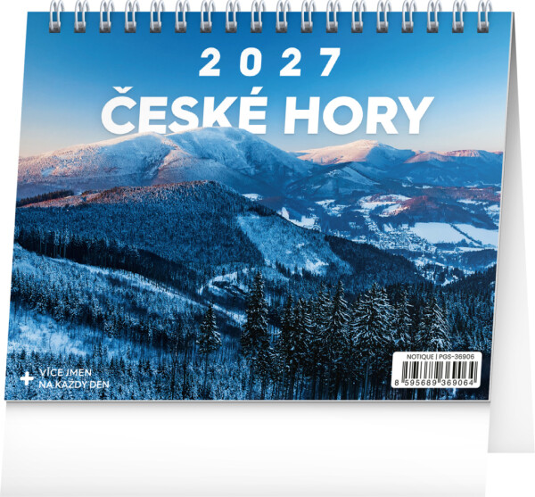 NOTIQUE Stolový kalendár České hory CZ 2027, 16,5 x 13 cm