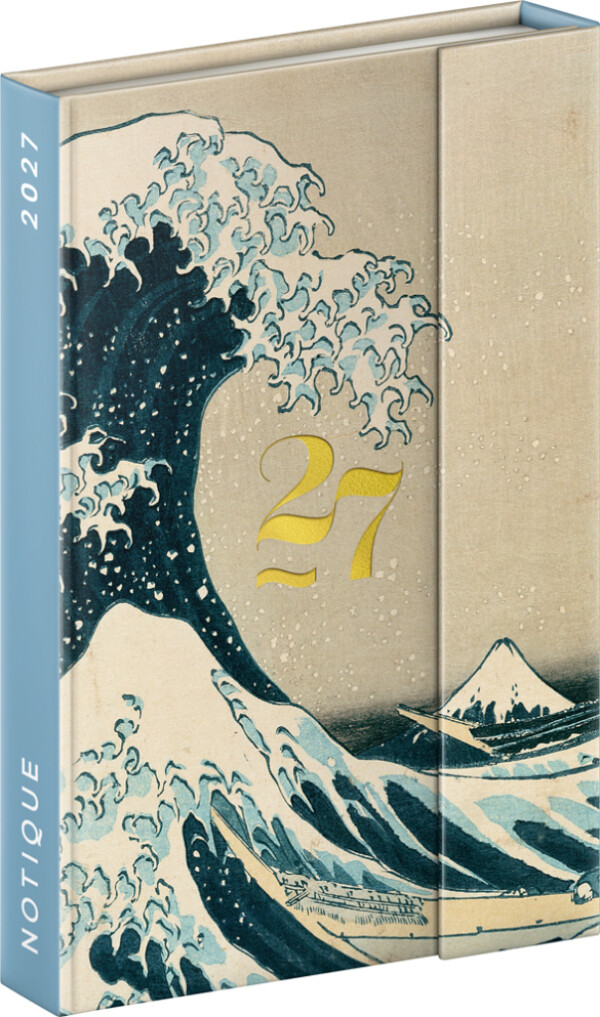 NOTIQUE Magnetický týždenný diár Katsushika Hokusai 2027, 11 x 16 cm