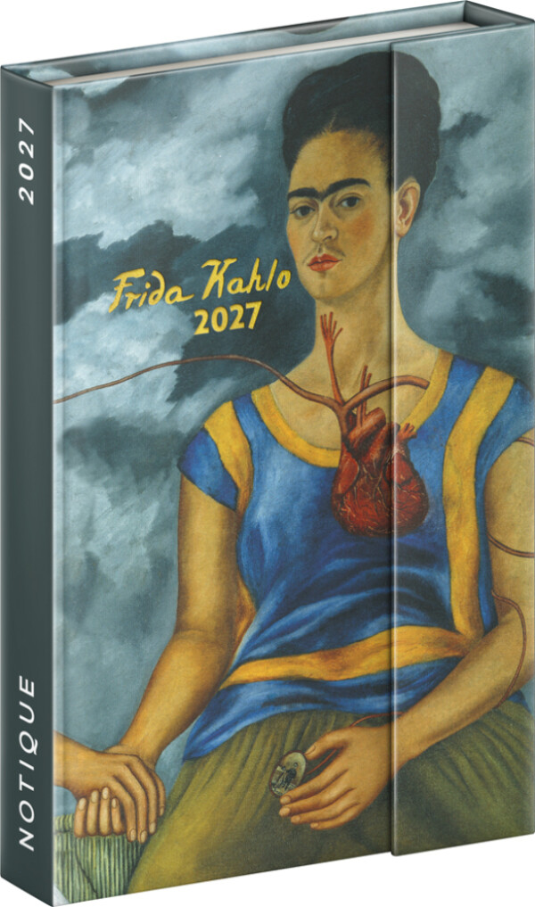 NOTIQUE Magnetický týždenný diár Frida Kahlo 2027, 11 x 16 cm