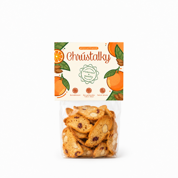 Chrústalky bezlepkové pomaranč a mandle, 50 g