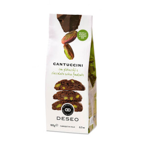 Extra čokoládové Cantuccini s celými pistáciami 180 g — zelená