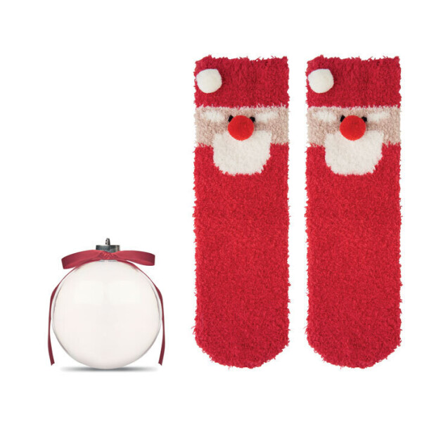 SNUG M Santa ponožky vo vianočnej guli