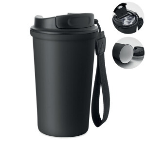 NAKANO Termohrnček recyklovaný, 400 ml — čierna
