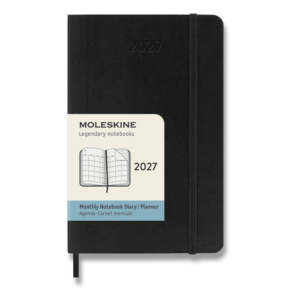 Diár Moleskine 2027 - mäkké dosky, S, mesačné, čierny
