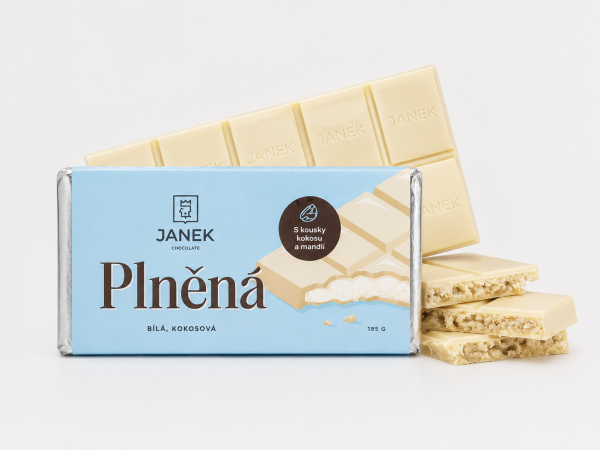 JANKOVA plnená čokoláda - biela - kokosová