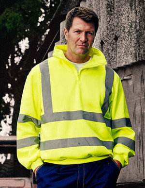 YKK06 Hi-Vis mikina so 1/4 zipsom - Reklamnepredmety