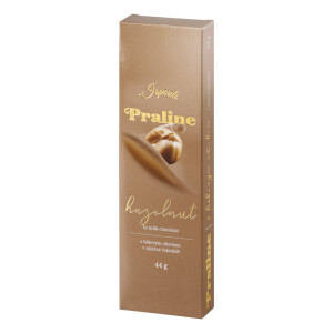 NOCCIOLA. Pralinky s lieskovým orechom — oranžová