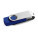 CLAUDIUS 2GB. 2 GB USB flash disk s kovovým klipom — modrá kráľovská