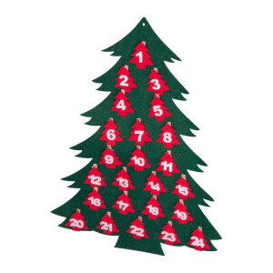 Adventný kalendár — zelená 34 x 2 x 45 cm