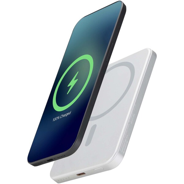 Prenosná nabíjačka Avis 5000 mAh RCS z recyklovaného hliníka s magnetickým pripojením