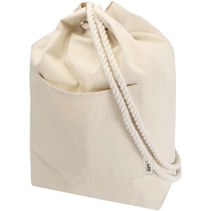 Florida 270 g/m² – recyklovaná plachtová taška typu duffel GRS, 15 l — prírodná