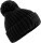 Pletená čiapka s brmbolcom "Toasty Patch" B 329 — čierna onesize