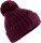 Pletená čiapka s brmbolcom "Toasty Patch" B 329 — vínová onesize