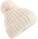 Pletená čiapka s brmbolcom "Toasty Patch" B 329 — béžová svetlá onesize
