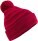 Pletená čiapka s brmbolcom "Team Stripe" B 476 — červená onesize