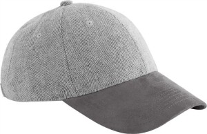 6 panelová šiltovka "Herringbone Suede" B 627 — sivá onesize