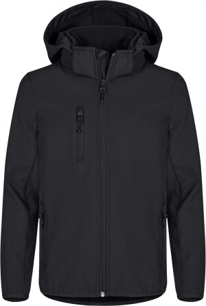 Detská 3-vrstvová softshellová bunda s kapucňou Classic Softshell Jkt Jr — čierna 110/120