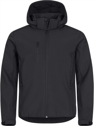 Pánska 3-vrstvová softshellová bunda s kapucňou Classics Softshell Hoody M — čierna XS