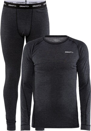 Pánska sada merino spodnej bielizne Wool Merino Set M — čierna, melír XS