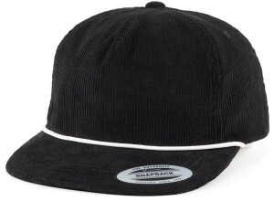 5 panelová šiltovka "Corduroy" 6502CD — čierna onesize