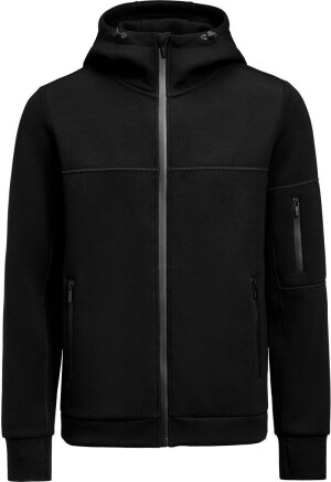 Pánska elastická fleecová bunda s kapucňou - Montana Midlayer — čierna S