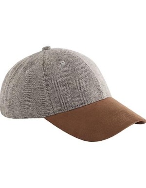 Suede Peak Herringbone Cap — hnedá One Size