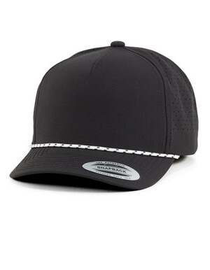 YP Classics 5-Panel Snapback Cap with Perforations and Braided Rope — One Size