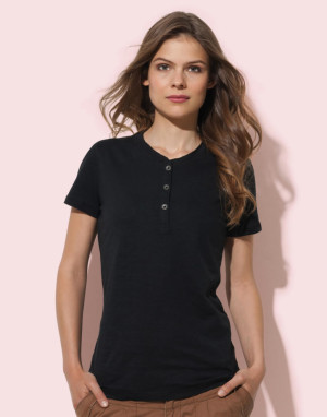 Dámske tričko Sharon Henley dámske tričko - Reklamnepredmety