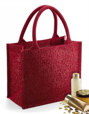 Jutová trblietavá taška Mini Gift - Reklamnepredmety