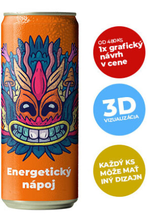 Energetický nápoj v plechovke 250 ml - Reklamnepredmety