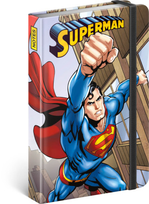 Notes Superman – Day of Doom, linajkovaný, 11 × 16 cm - Reklamnepredmety