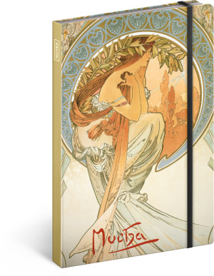 Notes Alfons Mucha – Poézia, linajkovaný, 13 × 21 cm - Reklamnepredmety