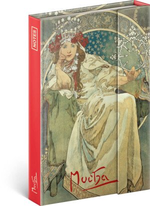 Notes Alfons Mucha – Princezná, linajkovaný, 11 × 16 cm - Reklamnepredmety