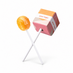 Ovocná lízanka v krabičke - LOLLY CUBE — rôzne farby guľa