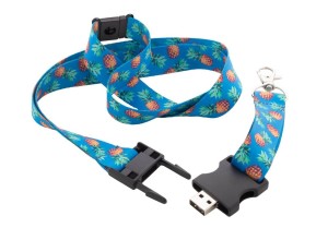 Subyard USB Safe šnúrka na krk na zákazku so sublimačnou potlačou a bezpečnostnou prackou - Reklamnepredmety