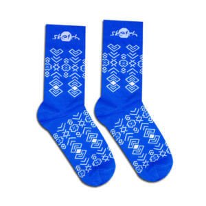 Ponožky modré s ľudovým vzorom