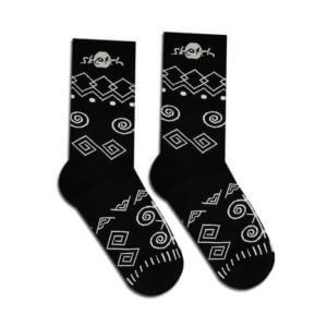 Ponožky čierne s ľudovým vzorom